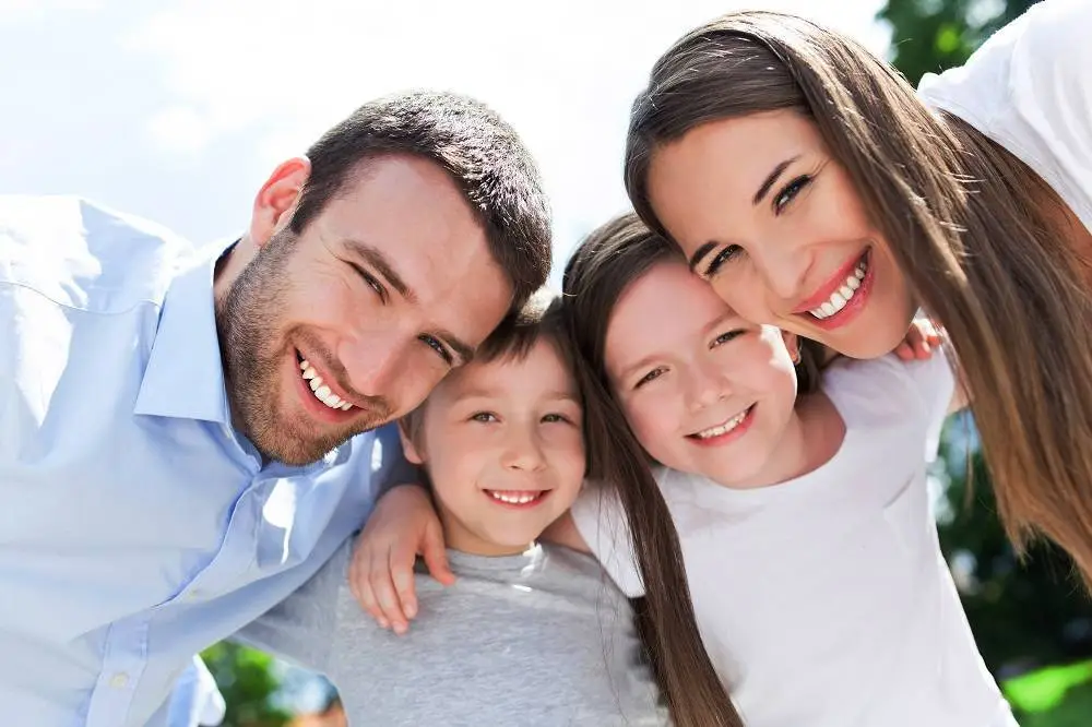picture of happy family outdoors